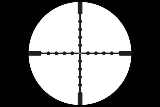 AccuPoint 1-6x SFP scope features a green illuminated center dot